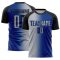 Custom Royal Gray-Black Sublimation Gradient Fashion Soccer Uniform Jersey