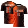 Custom Brown Orange-Cream Sublimation Gradient Fashion Soccer Uniform Jersey
