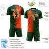 Custom Green Orange-Cream Sublimation Gradient Fashion Soccer Uniform Jersey