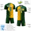 Custom Green Gold-Cream Sublimation Gradient Fashion Soccer Uniform Jersey